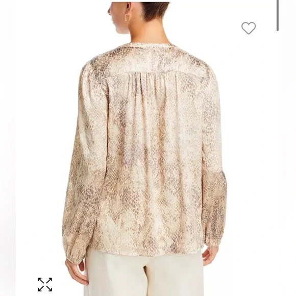 Tommy Bahama Neutral Snake-Print Peasant Blouse - Picture 5 of 7